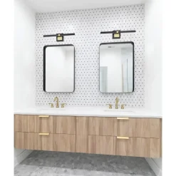 EGLO Peguera Wandlamp - LED - 60 cm - Zwart/Goud - Spiegellamp