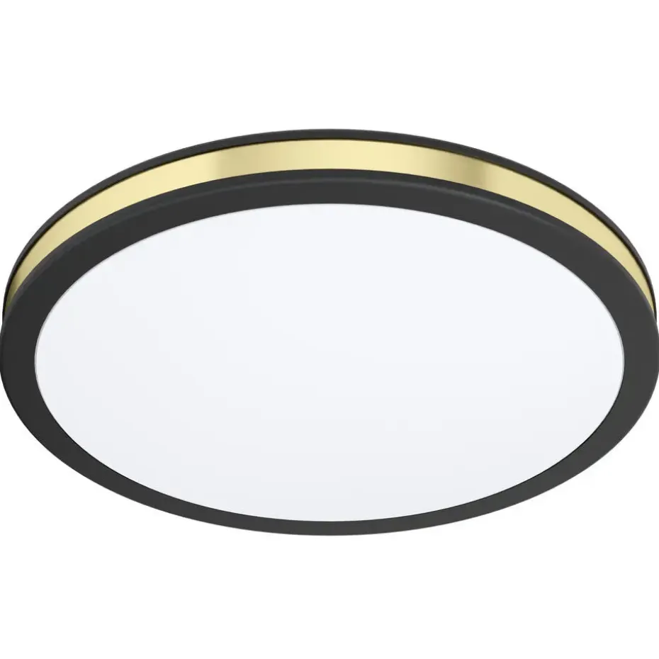 EGLO Pescaito Plafond- en Wandlamp - LED - Ø 28 cm - Zwart/Wit/Goud