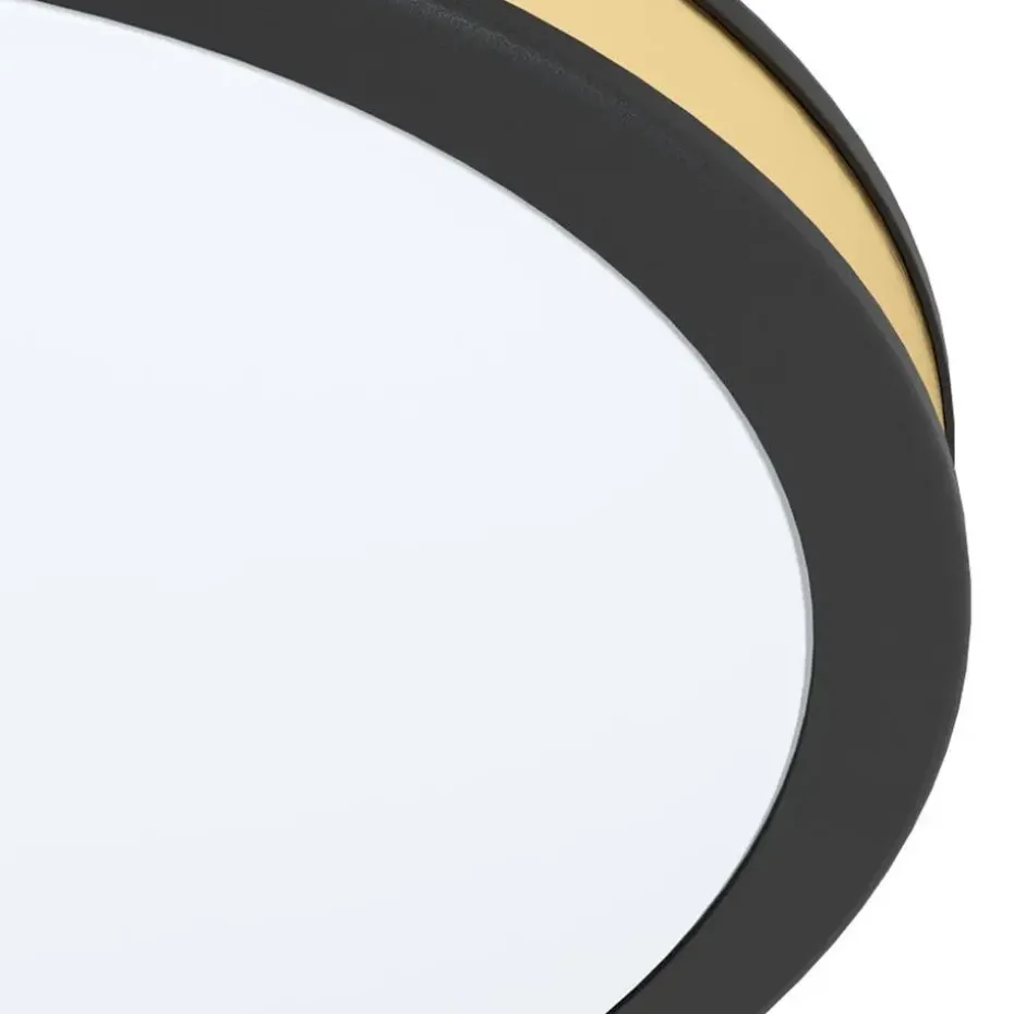 EGLO Pescaito Plafond- en Wandlamp - LED - Ø 28 cm - Zwart/Wit/Goud