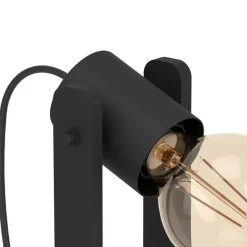 EGLO Plimsoll Tafellamp - E27 - 25,5 cm - Zwart - Hout