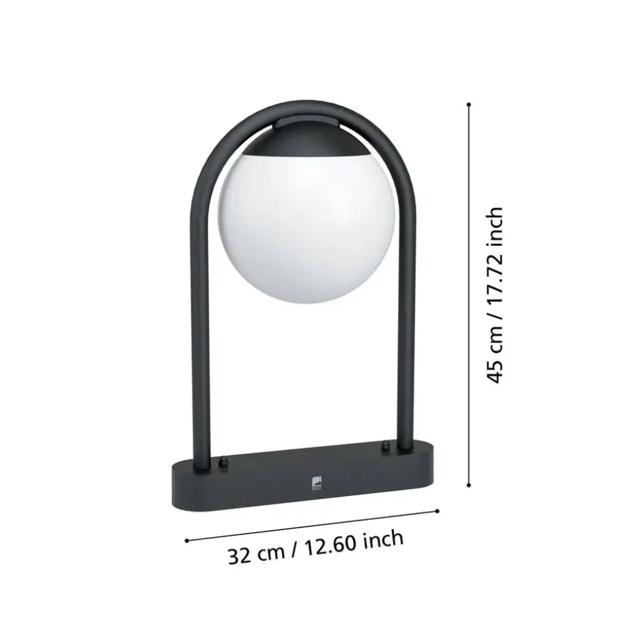 EGLO Prata Vecchia Sokkellamp - E27 - Ø 18 cm - Zwart