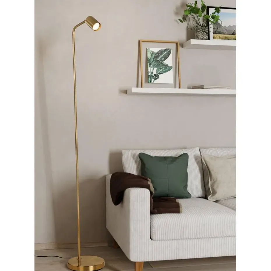 EGLO Rigomagno Vloerlamp - GU10 - H 151 cm - Staal - Goud