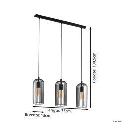 EGLO Roccamena 1 Hanglamp - E27 - 73 cm - Zwart