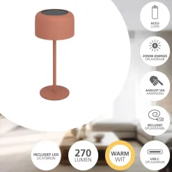 EGLO Roccanova Tafellamp - Solar - 30 cm - Oranje - Oplaadbaar