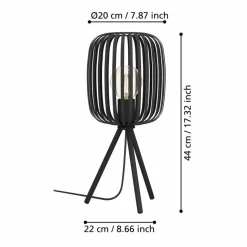 EGLO Romazzina Tafellamp - E27 - Ø 20 cm - Zwart