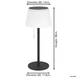 EGLO Scordiano Tafellamp - Solar - 38 cm - Zwart