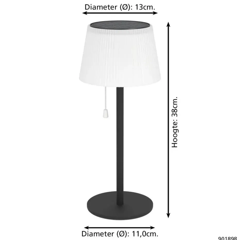 EGLO Scordiano Tafellamp - Solar - 38 cm - Zwart
