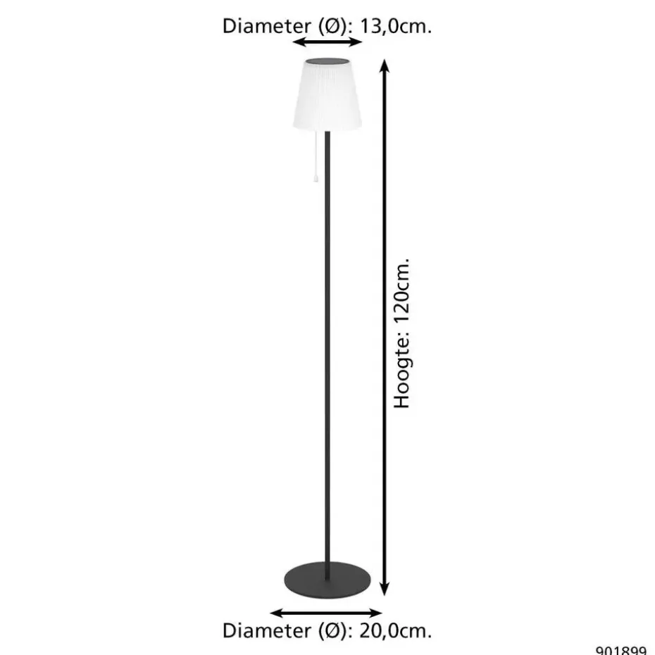 EGLO Scordiano-L Vloerlamp - Solar - 120 cm - Zwart