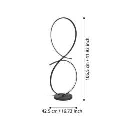 EGLO Serpins Plafondlamp - LED - 60 cm - Zwart/Wit