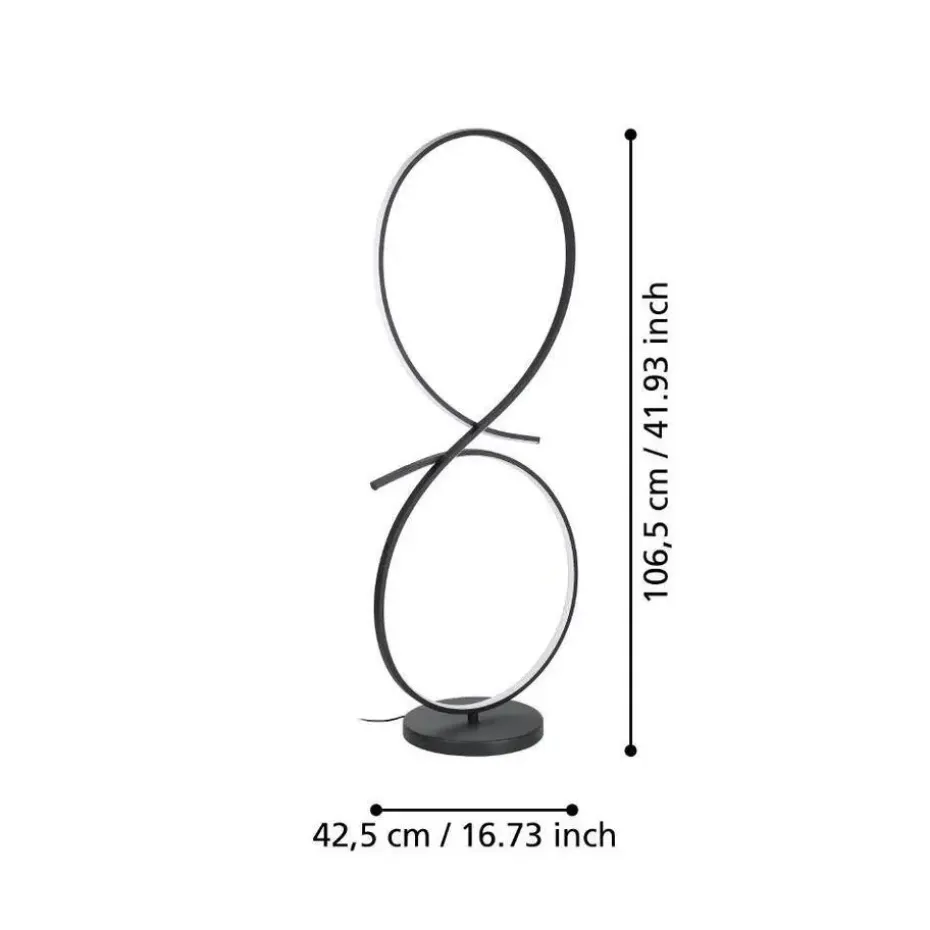 EGLO Serpins Plafondlamp - LED - 60 cm - Zwart/Wit