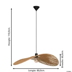 EGLO Siruela Hanglamp - E27 - Ø 80 cm - Papier - Natuur