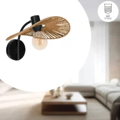 EGLO Siruela Wandlamp - E27 - B 36.5 cm - Papier - Natuur