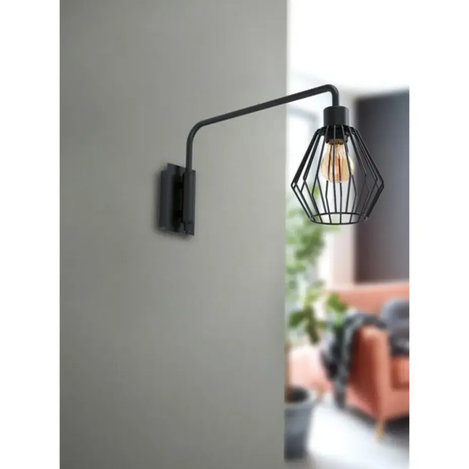 EGLO Tabillano 1 Wandlamp - E27 - 16 cm - Zwart