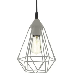 EGLO Tarbes Hanglamp - E27 - Ø 17,5 cm - Grijs