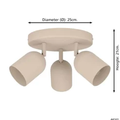 EGLO Tilston Spot - E14 - Ø 25 cm - Zandkleur - Kantelbaar