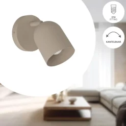 EGLO Tilston Spot - E14 - 12 cm - Zandkleur - Kantelbaar