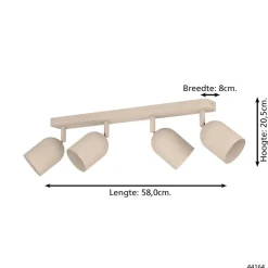 EGLO Tilston Spot - E14 - 58 cm - Zandkleur - Kantelbaar