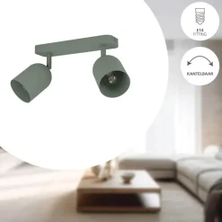 EGLO Tilston Spot - E14 - 28 cm - Groen - Kantelbaar