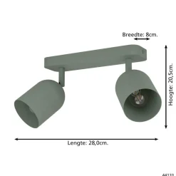 EGLO Tilston Spot - E14 - 28 cm - Groen - Kantelbaar