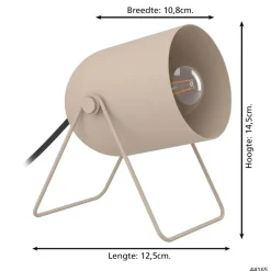 EGLO Tilston Tafellamp - E14 - 14.5 cm - Zandkleur - Kantelbaar