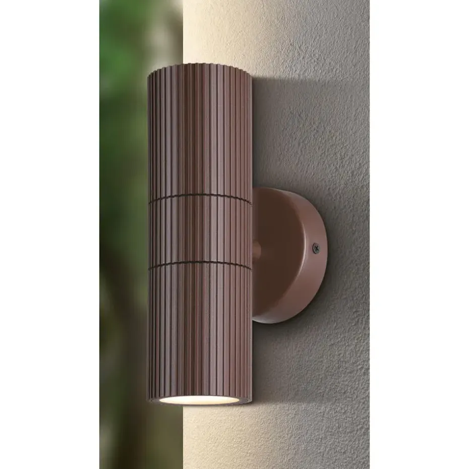 EGLO Tomelloso Wandlamp Buiten - GU10 - 20 cm - Donker Bruin