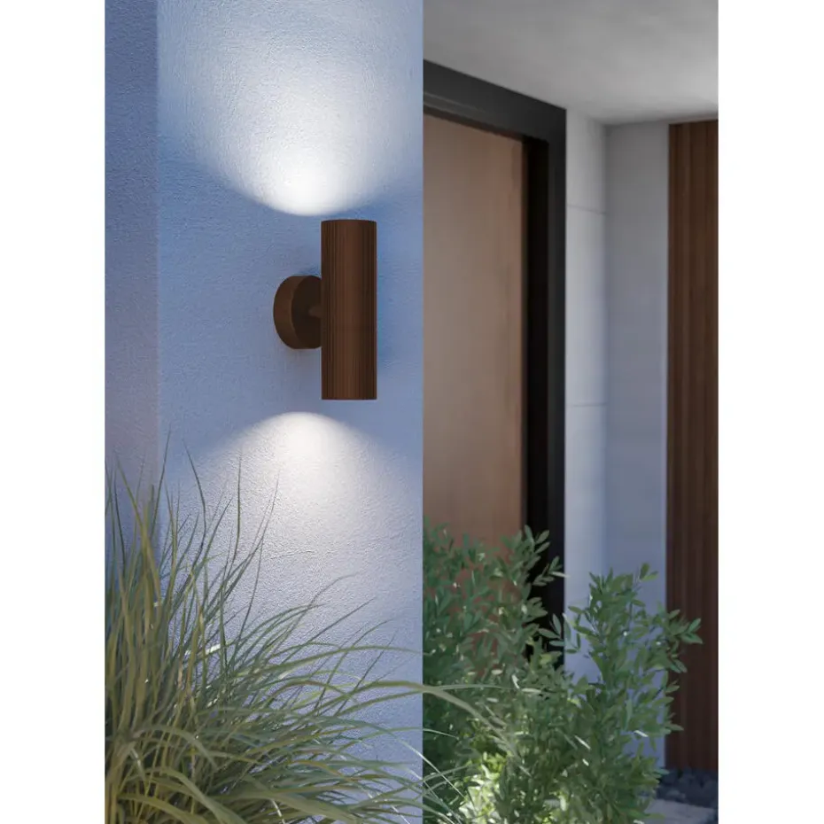 EGLO Tomelloso Wandlamp Buiten - GU10 - 20 cm - Donker Bruin