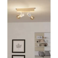 EGLO Townshend 3 Spot - 2 lichts - E27 - Bruin - Wit