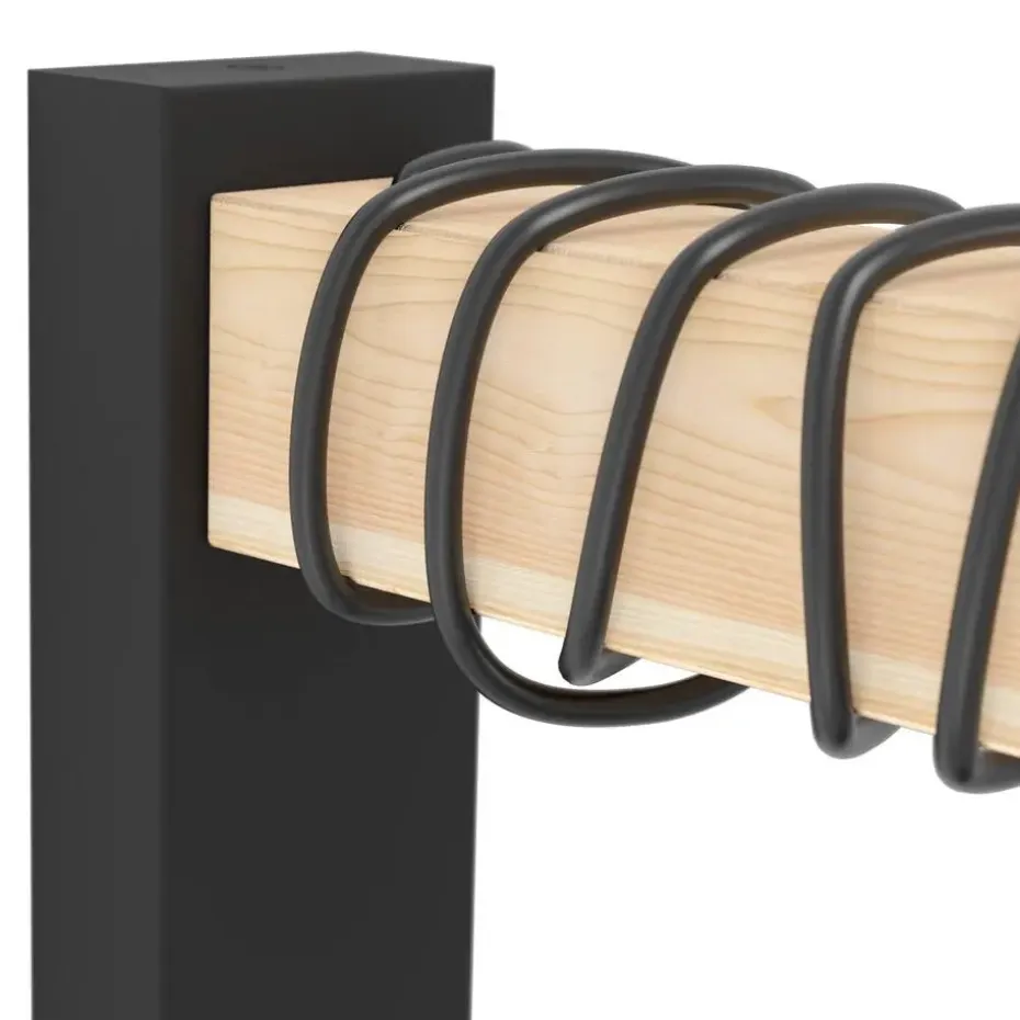 EGLO Townshend Wandlamp - E27 - 21,5 cm - Zwart/Bruin