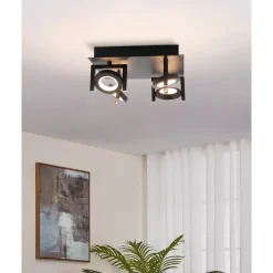 EGLO Trastanello Opbouwspot - LED - 4 lichts - Zwart