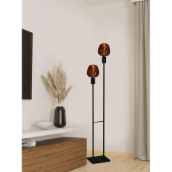EGLO Valdemoro Vloerlamp - E27 - 110,5 cm - Zwart - Staal