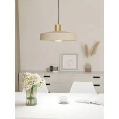 EGLO Valdiola Hanglamp - E27 - Ø 36 cm - Beige/Goud - Staal