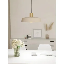 EGLO Valdiola Hanglamp - E27 - Ø 36 cm - Beige/Goud - Staal