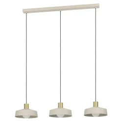 EGLO Valdiola Hanglamp - E27 - 93 cm - Beige/Goud - Staal