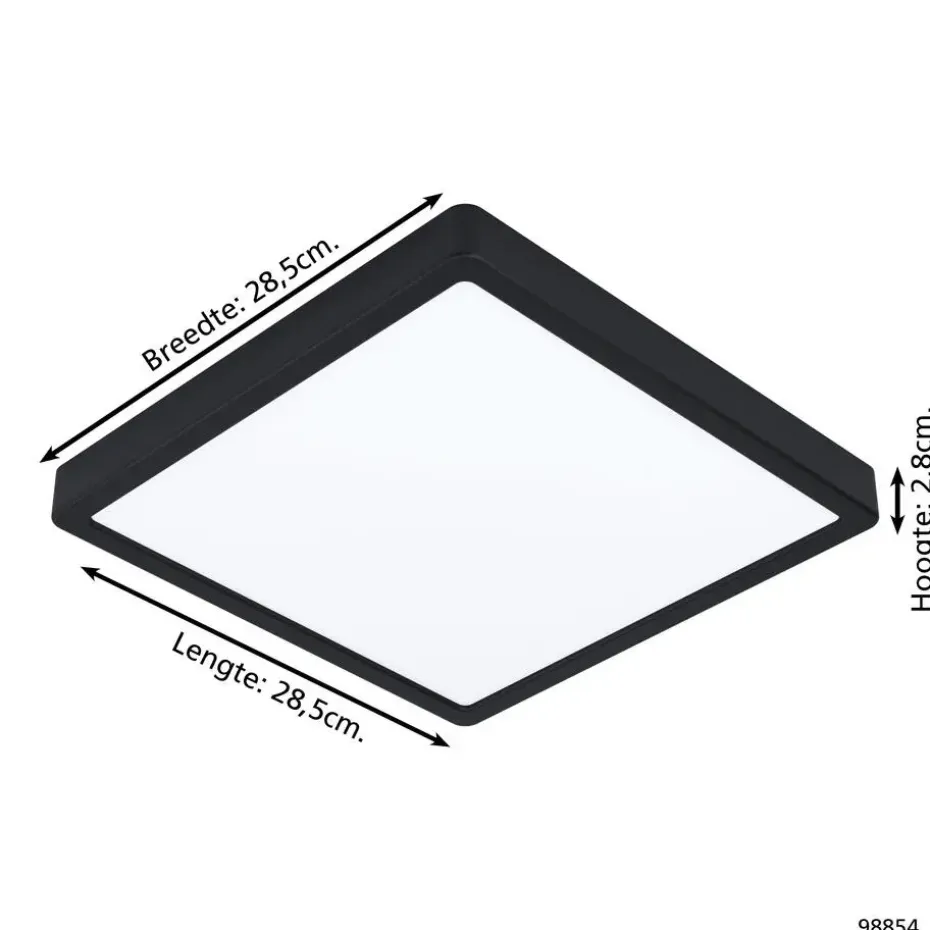 EGLOconnect.zFueva-ZSmartOpbouwlamp-28,5cm-Zwart -Dimbaar