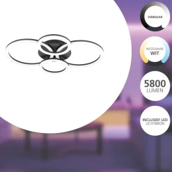 EGLOconnect.zParrapos-ZSmartPlafondlamp-61,5cm-Zwart/Wit