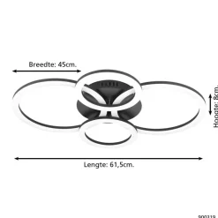 EGLOconnect.zParrapos-ZSmartPlafondlamp-61,5cm-Zwart/Wit