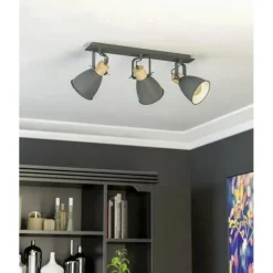 EGLOCoswarthSpot-E27-67cm-Zwart/Crème