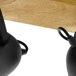 EGLOGatebeck-wand/plafondlamp-2-lichts-E14-hout/zwart