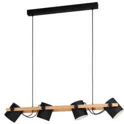 EGLOHornwoodHanglamp-E27-110cm-Zwart/Crème/Bruin