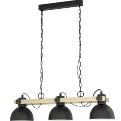 EGLOLubenhamHanglamp-E27-90cm-Zwart/Bruin