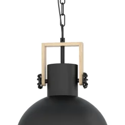 EGLOLubenhamHanglamp-1lichts-Ø30cm.-E27-Zwart/hout