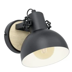 EGLOLubenhamWandlamp-1lichts-E27-Zwart,Bruin