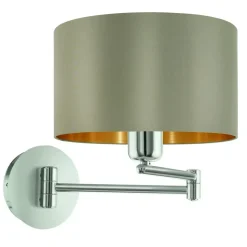 EGLOMaserlo-Wandlamp-1Lichts-ø23cm-Nikkel-Mat-Taupe-Goud