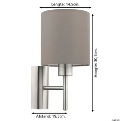 EGLOPasteri-Wandlamp-1Lichts-Nikkel-Mat-Taupe