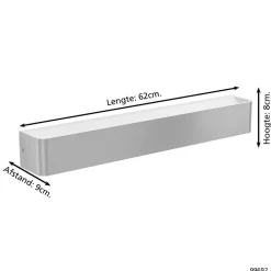 EGLOSania5Wandlamp-LED-62cm-Nikkel-Mat/Wit