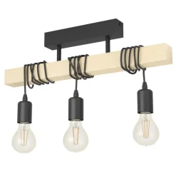 EGLOTownshendPlafondlamp-E27-55cm-Zwart/Bruin