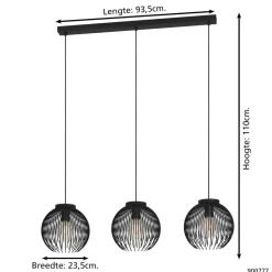 EGLOVenezuela-AHanglamp-E27-93,5cm-Zwart