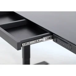 Elektrisch verstelbaar bureau / thuiswerkplek - 120x60 cm - Glas zwar