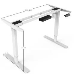 Elektrisch verstelbaar bureau - 140x80 cm - Single motor - Wit / Licht eiken