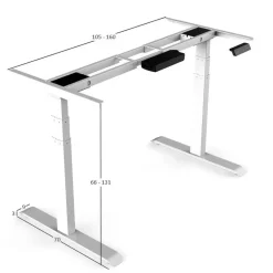 Elektrisch verstelbaar bureau - 180x80 cm - Dual motor - Zwart / Antraciet
